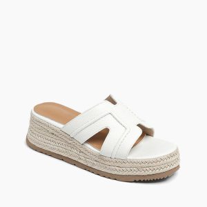 Textured Braided Espadrille Platform Slides Sandals