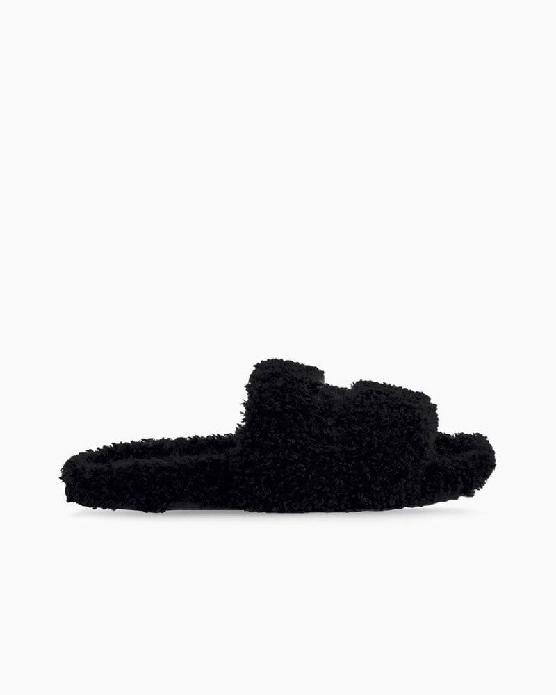 Women's Furry Slide Sandal in Black - Image 6