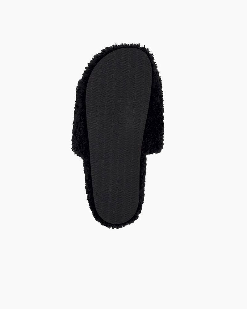 Women's Furry Slide Sandal in Black - Image 4