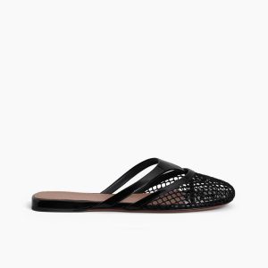 Mesh Cutout Strap Lightweight Flat Slide Thong Sandals