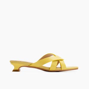 Minimalist Cross Design Solid Color Mule Sandals