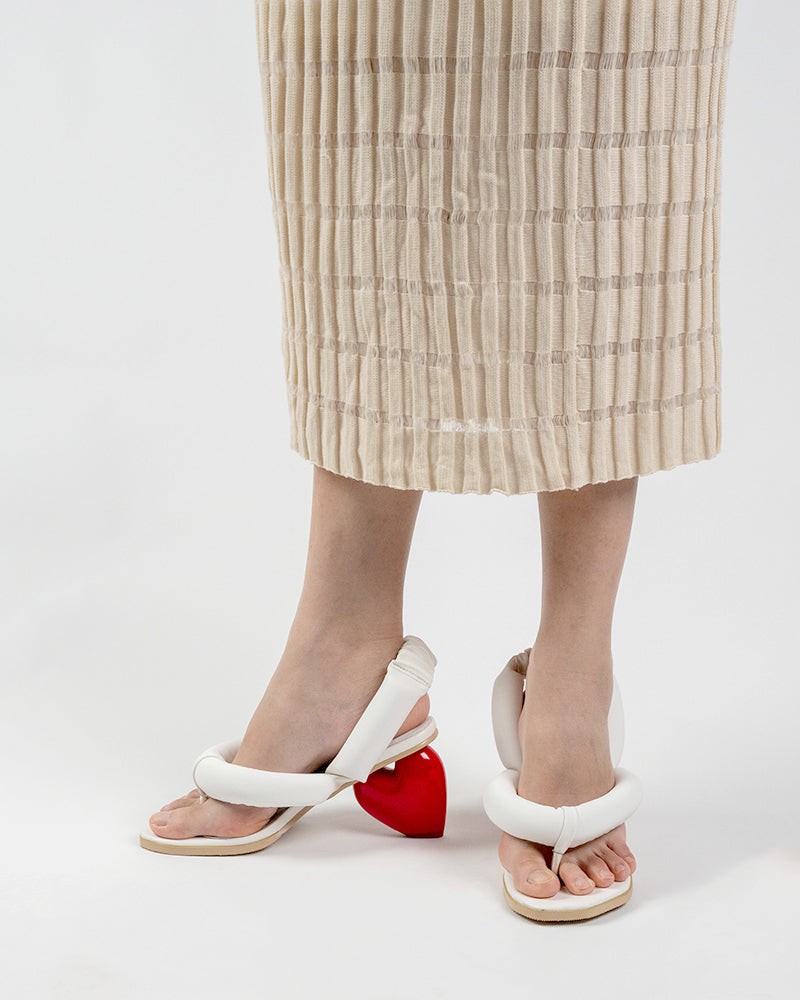 Love Design Chunky Block High Heel Elastic Strap Thong Sandals - Image 18