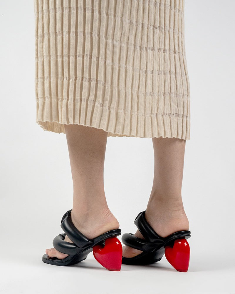 Love Design Chunky Block High Heel Elastic Strap Thong Sandals - Image 14