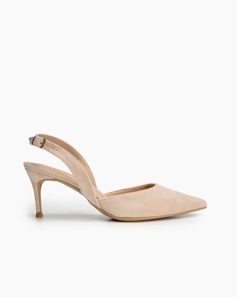 Mid Heel Minimalist Suede Pointed Toe Pumps - Image 19
