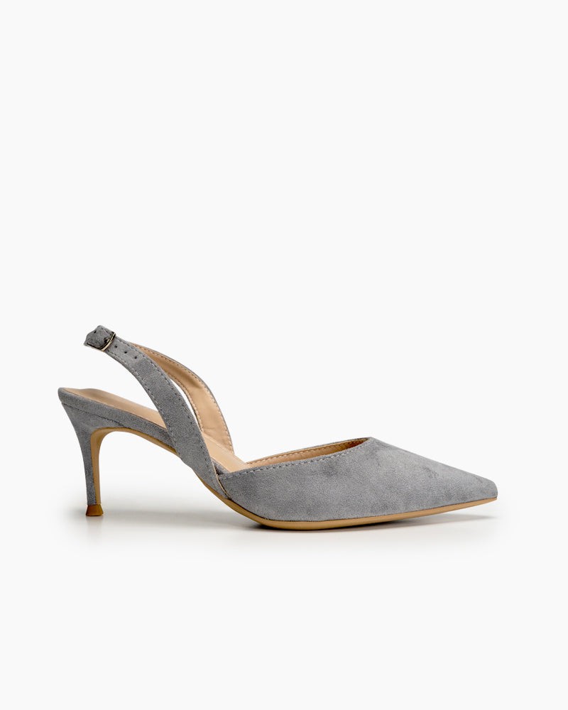 Mid Heel Minimalist Suede Pointed Toe Pumps - Image 25