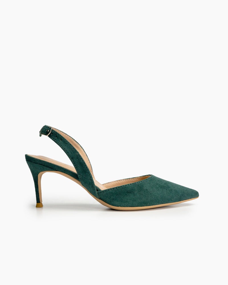 Mid Heel Minimalist Suede Pointed Toe Pumps - Image 31