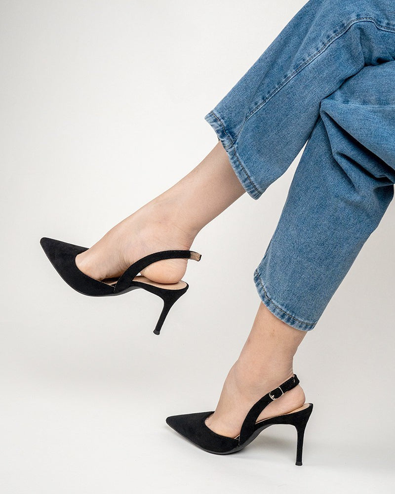 High Heel Minimalist Suede Pointed Toe Pumps - Image 3