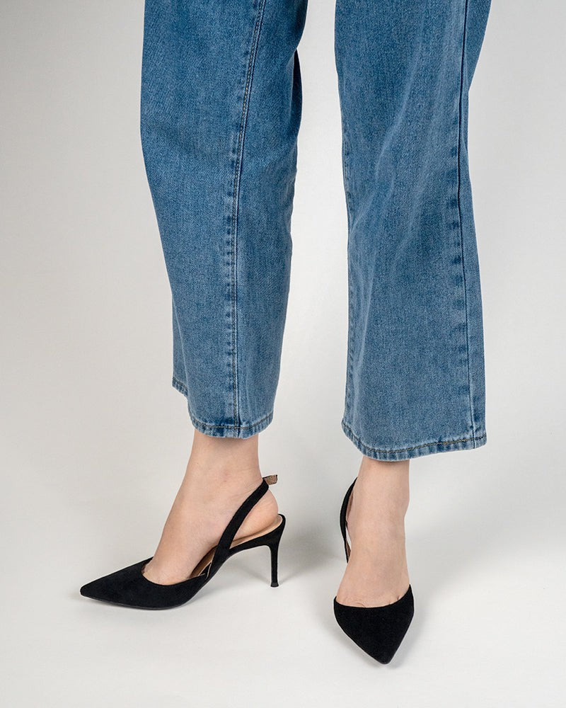 High Heel Minimalist Suede Pointed Toe Pumps - Image 5