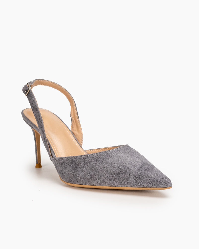 High Heel Minimalist Suede Pointed Toe Pumps - Image 27