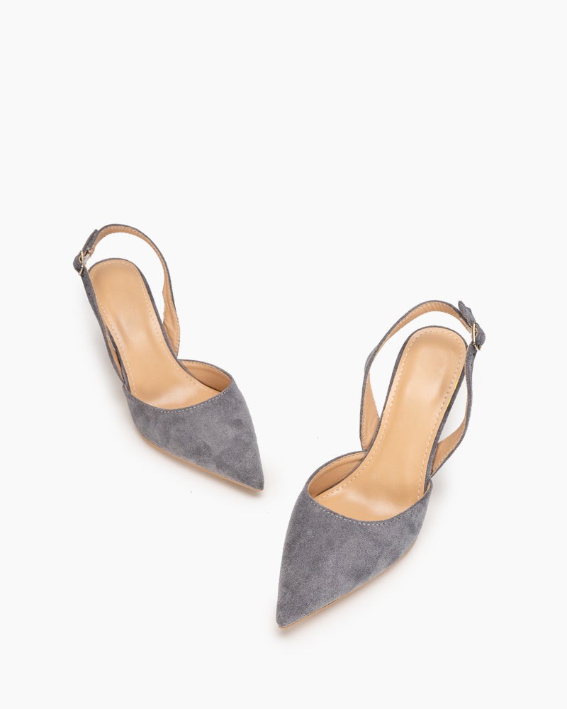 High Heel Minimalist Suede Pointed Toe Pumps - Image 29