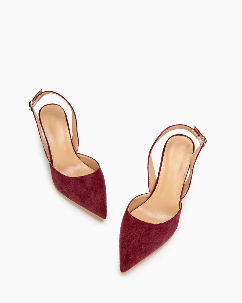 High Heel Minimalist Suede Pointed Toe Pumps - Image 43