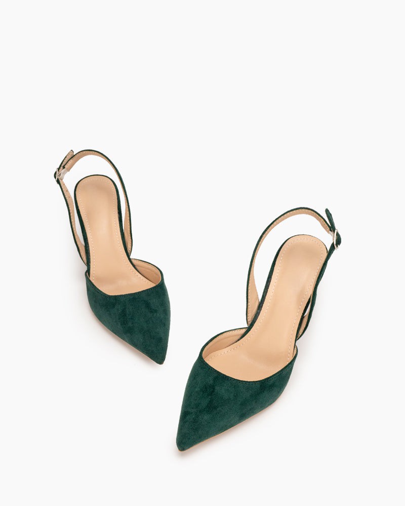 High Heel Minimalist Suede Pointed Toe Pumps - Image 36