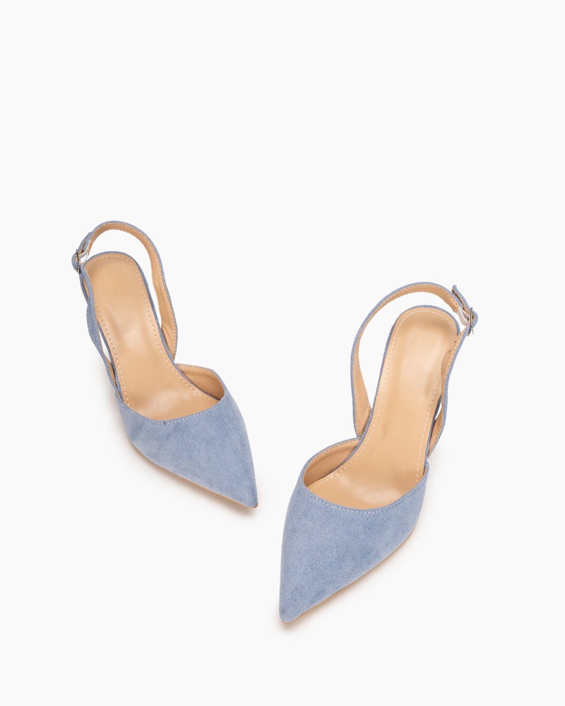 High Heel Minimalist Suede Pointed Toe Pumps - Image 15