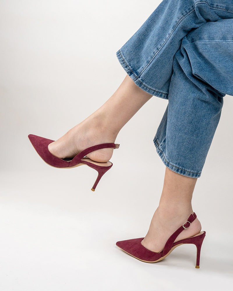 High Heel Minimalist Suede Pointed Toe Pumps - Image 44
