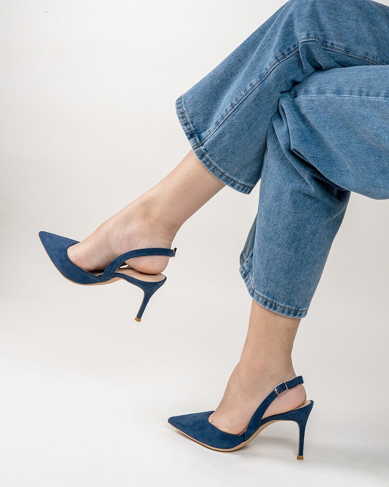 High Heel Minimalist Suede Pointed Toe Pumps - Image 10