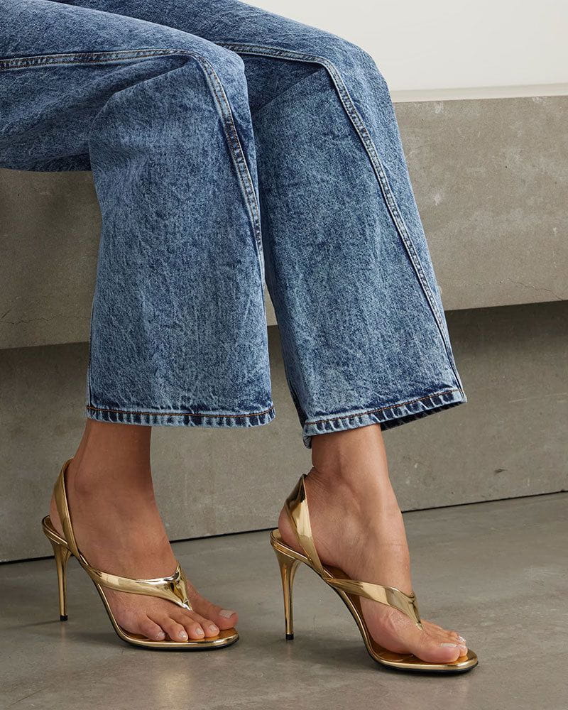 Infradito Sandals in Laminated Leather - Image 4